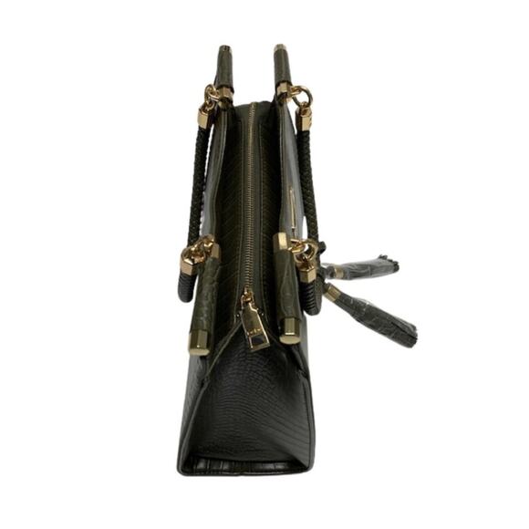 New BEBE Natalie Croco Hunter Shopper Gold Tone Hardware Crossbody Strap Purse - Picture 3 of 8